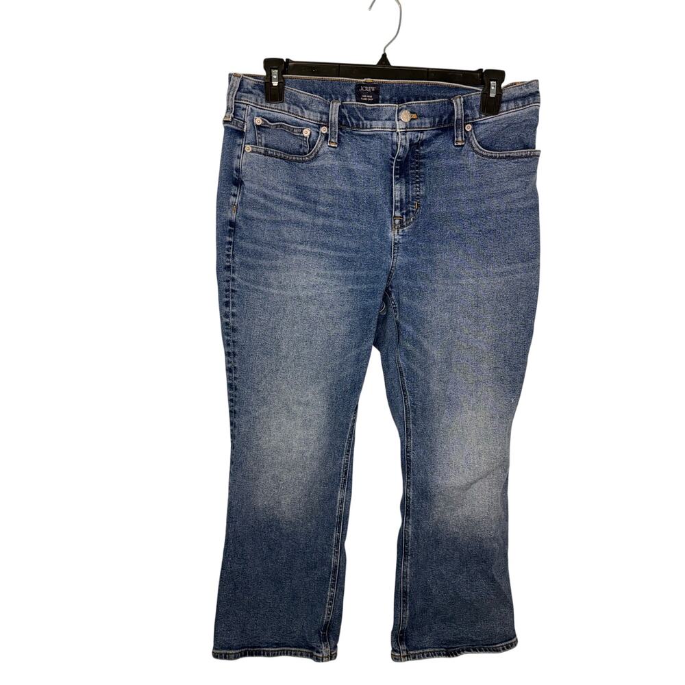 J. Crew Mid Rise Flare Crop Jeans Women's Size 32 Medium Wash Denim